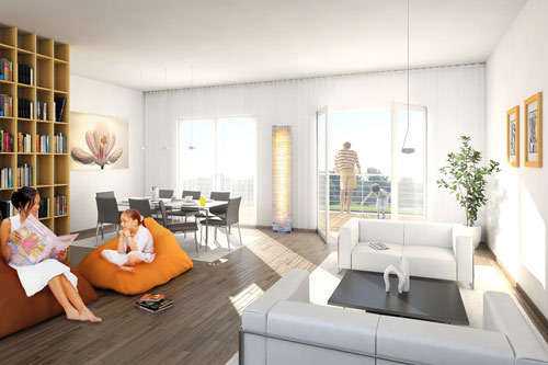 Salón reformado en una vivienda de Murcia